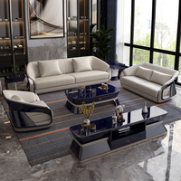 Ensemble de canapés et fauteuils en cuir de luxe haut de gamme pour hôtel et villa, nouveau design, style moderne, canapés en cuir véritable pour salon