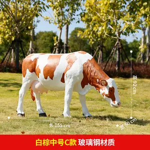 Life Size Holstein Statue Large Dairy Cow Giant Fiberglass Polyresin Animal Sculpture For Outdoor Garden Park Plaza Decoration