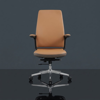 Chaise de bureau exécutive ergonomique moderne en cuir, pivotante et réglable, avec fonction de bascule, pour bureau à domicile et atelier