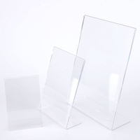 Support de menu de table en acrylique transparent en forme de L, design moderne et léger, tailles personnalisables