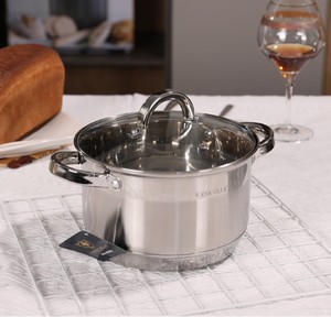 סט כלי בישול יוקרתי, נירוסטה 201 ללא ציפוי, תחתית עבה אוניברסלית בת 9 שכבות, עיצוב מודרני, באריזת מתנה - Product Image 3