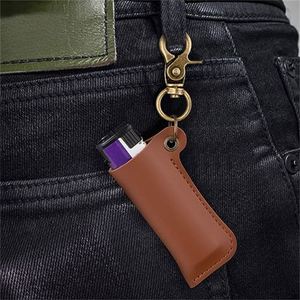 Engraved Leather <b>Lighter</b> Case Keyring Durable PU <b>Lighter</b> Holder Sleeve for Standard <b>Lighters</b> Promotional Gift for Outdoor - Product Image 3