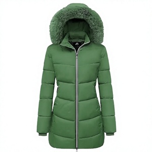 Women's Lightweight <b>Packable</b> Hooded Winter Quilted Puffer <b>Jacket</b> Detachable Sleeves Hat Zipper Closure Water Resistant Fur Wool - Product Image 1