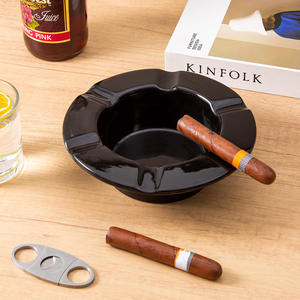 Cenicero Redondo de Cerámica Creativo de Alta Gama, Color Negro, con Caja de Regalo, para Uso en el Hogar u Oficina - Product Image 3