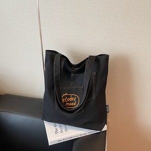 Sac fourre-tout en toile de coton blanc uni personnalisé, brodé sur mesure, grand format, réutilisable, avec logo - Product Image 1