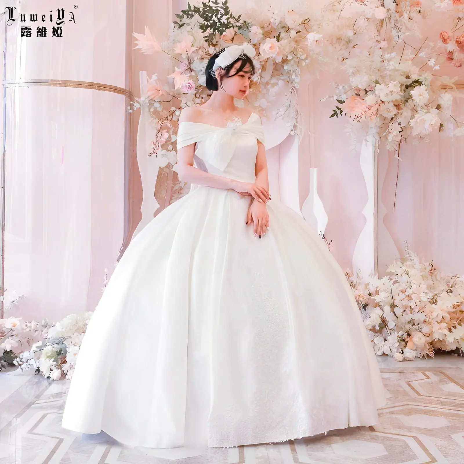 LUWEIYA Wedding Dresses For Women Wedding Gown With Train Long Sleeves Plus Size Bride Mermaid Wedding Dress Bridal Gowns