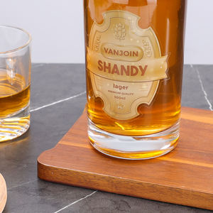 Vanjoin épaissir le fond poids lourd whisky liqueur bouteille verre épaule ronde 700ml vin <span class=keywords><strong>cidre</strong></span> sprints bouteilles avec bouchons - Product Image 5