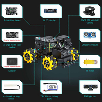 Raspbot V2 AI Vision Robot Car equipado con ruedas Mecanum AI modelo más grande 2DOF PTZ Python programación para Raspberry Pi 5