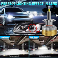 Sistem Lampu Otomatis YHKOMS R4 130W 16000LM 4 Sisi CSP 360 Derajat H1 H4 H7 Lampu HB3 HB4 9012 Bohlam Lampu Depan Mobil LED Canbus