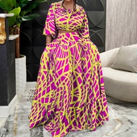 Tenues décontractées élégantes en 2 pièces pour femmes grandes tailles, ensemble haut court imprimé et jupe longue, robes confortables et élégantes