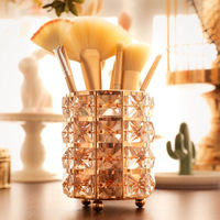 Nouveauté : Porte-pinceaux de maquillage en cristal de verre de luxe, multifonctionnel, gain de place, pour usage personnel, rangement pour bijoux, cadeau