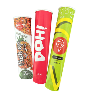 Gobelets en papier d'emballage de qualité alimentaire de tube push-up étanche à paroi unique avec logo personnalisé pour la crème glacée et <span class=keywords><strong>Calippo</strong></span> avec couvercle - Product Image 4