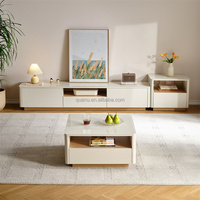 DW1288 Quanu Spécifications multiples Meubles de salon de couleur blanche Support de télévision et table basse en verre moderne