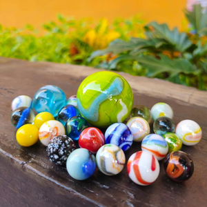 Billes de <span class=keywords><strong>verre</strong></span> en cristal de haute qualité, 16 mm, couleur unie, lustre métallique, faites à la main, motif floral, toucher réel, assortiment pour Noël et jeux - Product Image 1