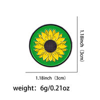 Broche en émail Tournesol, Sensibilisation à la Santé Mentale, Broches Vertes, Badge Rond, Accessoires Vestimentaires, Bijoux de Mode, Cadeaux pour Amis
