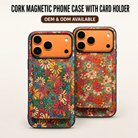 Étui de téléphone magnétique en liège Denior OEM/ODM avec portefeuille pour cartes et chargement sans fil, directement de l'usine, logo personnalisé disponible