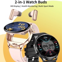 Nouveaux modèles tendance T98 Montre connectée 2 en 1 avec écouteurs sans fil Hommes Femmes Sport Surveillance de la santé Montre connectée Réduction du bruit