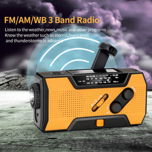 <span class=keywords><strong>Radio</strong></span> d'Urgence Multi-Fonction Solaire et à Manivelle AM FM Météo NOAA avec Batterie Externe de 5000mAh et Alarme SOS - Product Image 4