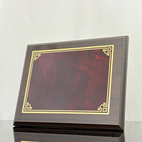 Plaque de certificat en bois plaqué or avec cristal, plaques en bois MH-MJ0591