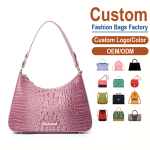 Aidkooi Crocodile Pattern Women <b>Shoulder</b> Bag Fashion Zip Closure Alligator Print Single <b>Strap</b> Daily Use Handbag - Product Image 1
