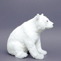 Statue d'ours polaire grandeur nature personnalisable, sculptée à la main en fourrure artificielle, décoration pour exposition, accessoires animaliers réalistes.