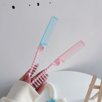 Brosse à cheveux pliable portable 2 en 1, antistatique, mini peigne de voyage pour cheveux bouclés ou raides, massage du cuir chevelu, cepillo plegable de viaje