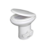 AGE White Portable Camping Toilet with Foot-operated Gravity Flush for RV and Caravan Water Use