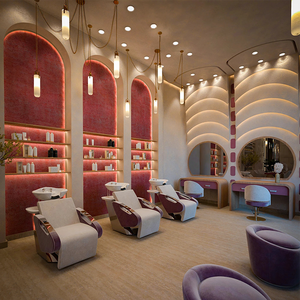 Estación de Barbería al por Mayor con Espejo LED y Muebles de Salón de Belleza para Servicio de Diseño de Interiores de Salones de Belleza - Product Image 1