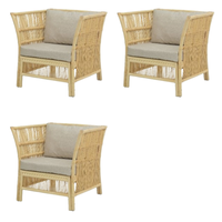 Fauteuil Alena en rotin, moderne, confortable, pour salon, chambre, salle à manger, élégant, durable, artisanal, relaxant