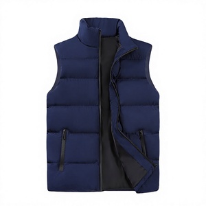 Winter Custom logo Zip up Work Gilets New Design Company Uniform Outdoor Thick Warm Sleeveless <b>Mens</b> Puffer <b>Vest</b> - Product Image 4