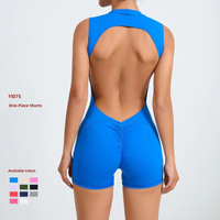 Nouveau style – Combinaison de yoga sans manches à fines bretelles, dos découpé, sans coutures, avec coussinets de poitrine amovibles, en Spandex/Nylon, pour le sport