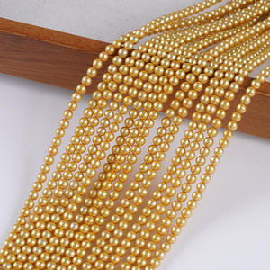 Perles d'eau douce rondes naturelles de 4-5 mm, blanches/roses/colorées, en vrac, semi-finies, pour colliers et bracelets DIY, accessoires - Product Image 1