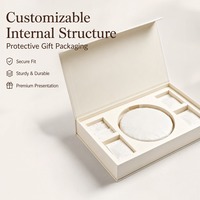 HuanXing Luxuriöses Beige Tee-Geschenkbox-Set mit Individuellem Logo, Klappdeckel und Inneren Trennwänden für Tee-Kuchen-Geschäftsgeschenkverpackung