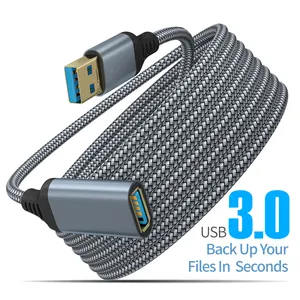 للبيع من المصنع كابل تمديد Usb 5 متر كابل تمديد Usb مزدوج كابل موسع من الذكور إلى الإناث