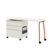 Table de formation modulaire blanche flexible, bureau de collaboration mobile pour séminaires et ateliers