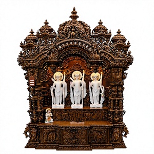 Indian Design Traditional Carved Pooja <b>Mandir</b> Hindu <b>Mandir</b> Pooja Room Shrine for Home Premium Solid Teak Wood <b>Mandir</b> - Product Image 5