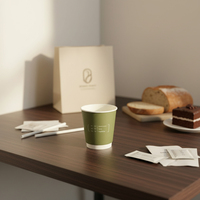 Gobelets en carton blanc à double paroi pour artisanat, revêtement écologique, jetables, compatibles micro-ondes, qualité alimentaire, pour boissons chaudes/froides, vente en gros