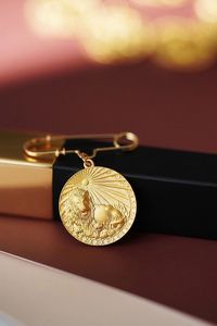 Collier personnalisé vintage Xinfly avec broche, bijoux personnalisés, pendentif en or massif 18 carats, pendentif du zodiaque à 12 constellations - Product Image 4