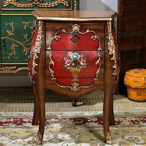 סיטונאי OEM מודרני יוקרה עתיק 2 מגירות צד לוח אלון עץ סלון ארונות - Product Image 5