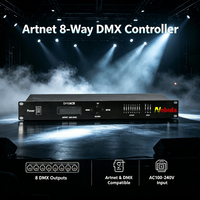 Contrôleur manuel DMX512 Nebula Artnet de haute qualité, 8 ports, en aluminium, pour éclairage de scène et audio LED