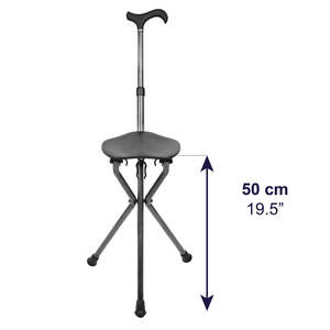 Bastone da Passeggio in Fibra di Carbonio con Sedile (Altezza Regolabile) KMINA K10059 - Product Image 2