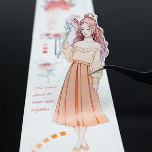 Rouleau d'autocollants personnalisés pour journal, ruban adhésif PET Washi pour <span class=keywords><strong>scrapbooking</strong></span>, fournitures de loisirs créatifs, autocollants pré-coupés, ensemble de rouleaux de ruban adhésif PET - Product Image 3
