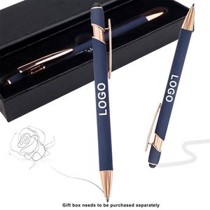 Luxury Branded Writing Personalized Multi Function Soft Touch Promotion Custom Ball Point Metal <b>Pen</b> with Stylus Logo Printed - Product Image 2