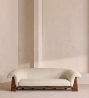 FERLY Luxuriöses Modernes Sofa mit Weichem Stoffbezug und Massiven Eichenholzbeinen, Zeitgenössisches Wohnzimmer-Möbelset