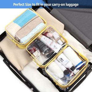 Portable Travel <b>Toiletry</b> <b>Bags</b> with Zipper, TSA Approved Clear Organizer <b>Bags</b>, PVC Cosmetic Pouch for Airport Airline Compliant - Product Image 4