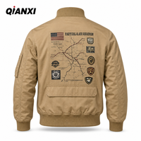 Blouson Bomber Homme Kaki Tactique Cargo Personnalisable avec Broderies et Écussons – Veste Coupe-Vent Vintage Streetwear – Vente en Gros