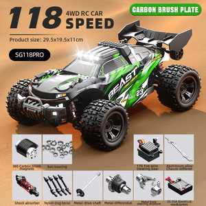 Nouvelle voiture RC modèle PRO, 35 km/h, moteur à balais en carbone, 4 roues motrices, haute vitesse de drift, véhicule tout-terrain avec éclairage LED, idéale pour les cadeaux d'anniversaire pour enfants - Product Image 2