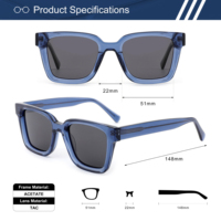 Lunettes de soleil carrées surdimensionnées en acétate, personnalisables avec logo OEM, protection UV400 TAC, style classique, unisexe, vente en gros
