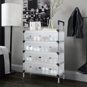 고품질 접이식 확장형 플라스틱 신발장 pp 소프트 패널 탈착식 신발 캐비닛 가구 거실용 - Product Image 5