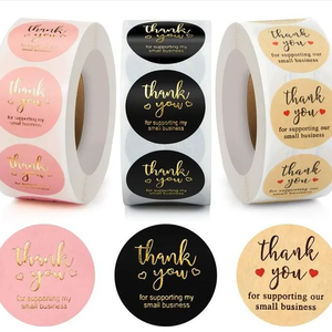 Autocollants ronds en papier kraft brun avec logo personnalisé imprimé, adhésifs, autocollants de remerciement, étiquettes autocollantes pour emballages cadeaux - Product Image 4